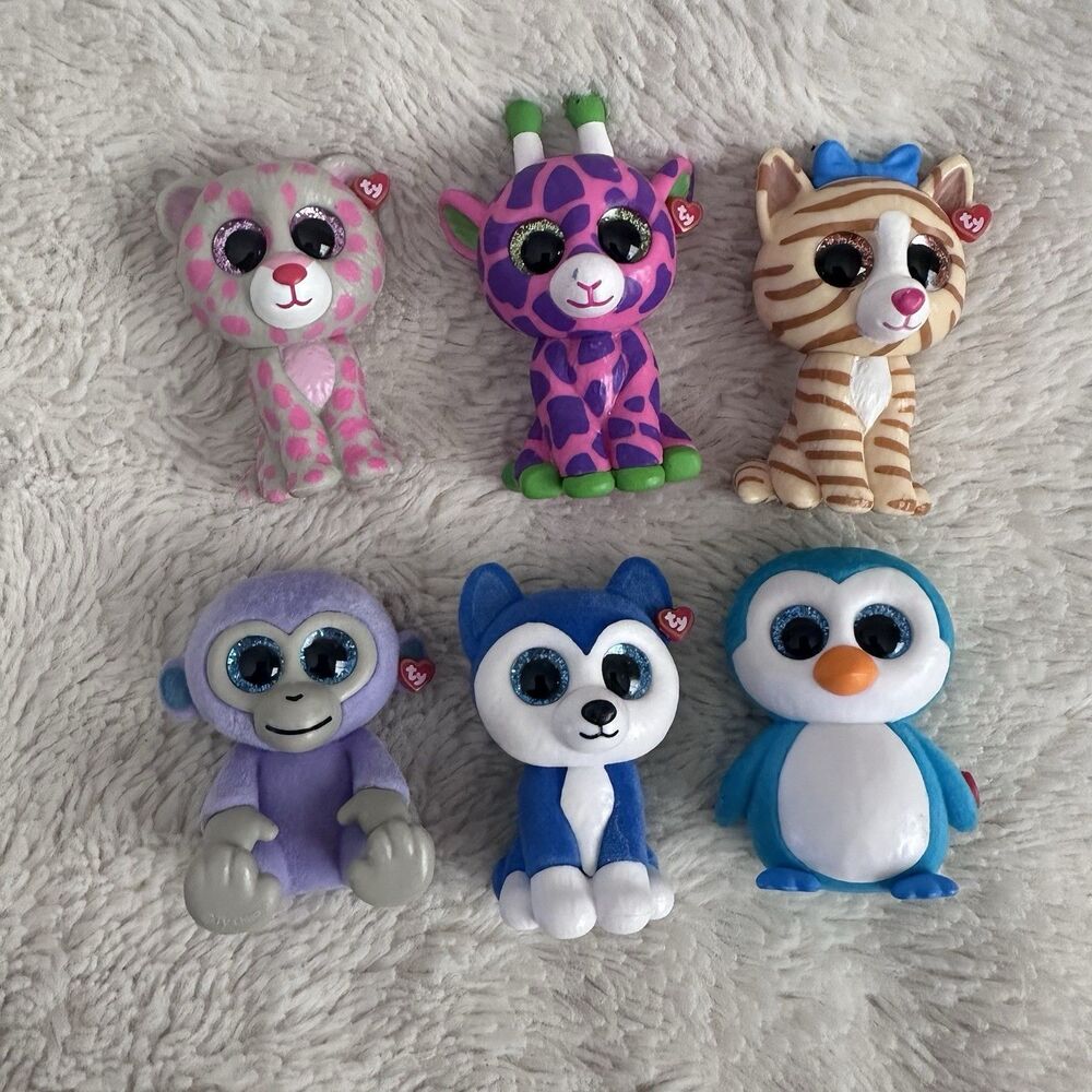 Ty Beanie Boo Figures Lot Of 6 Small 2 Inch Toys